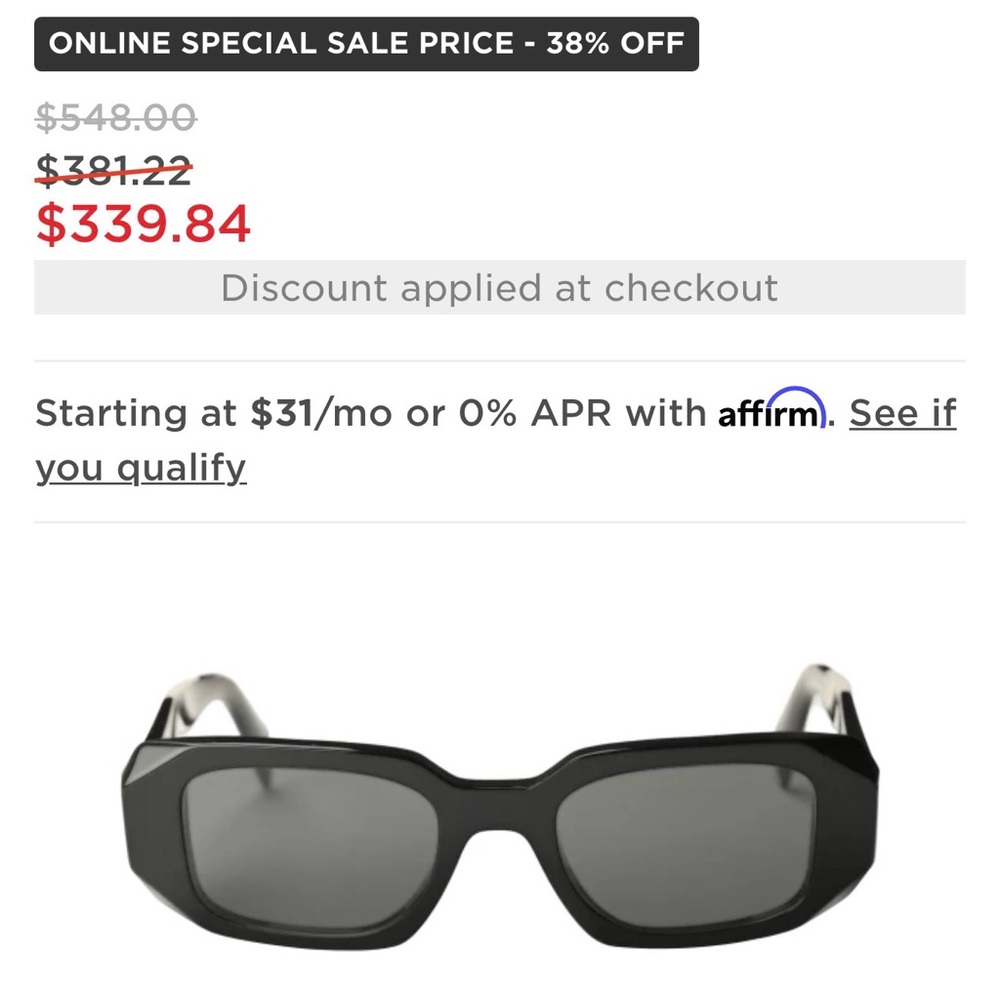 Prada Black Rectangular Sunglasses - image 4